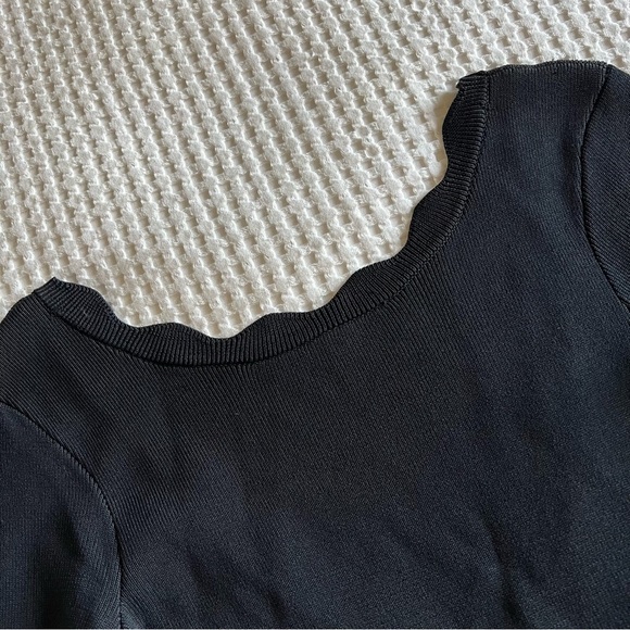 Sachin & Babi - Kochi Scoop-Back Fitted Midi Cocktail Dress w/ Lace - Jet Black - Picture 9 of 15